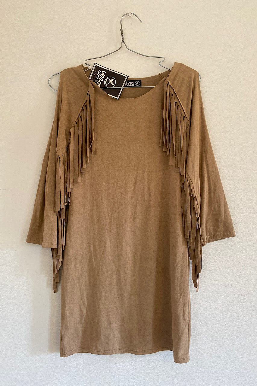 Vestido chamois con flecos - New M