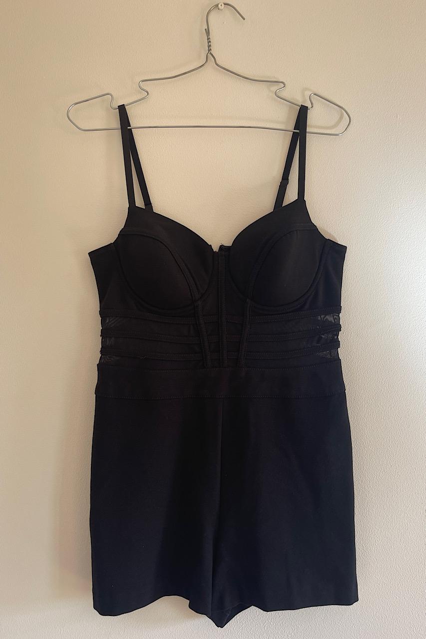 Guess sheer-inset romper jet black - Excellent M