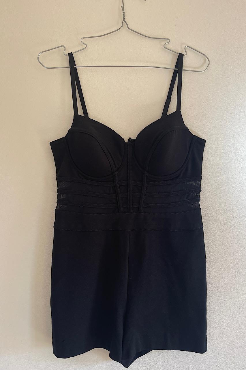 Guess sheer-inset romper jet black - Excellent M