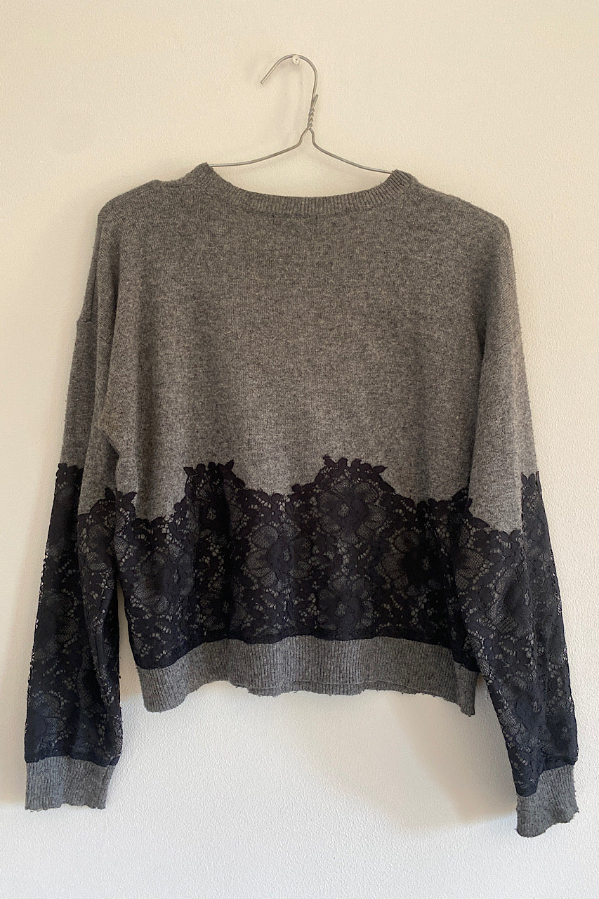 Topshop women lace appliqué sweater- Excellent M