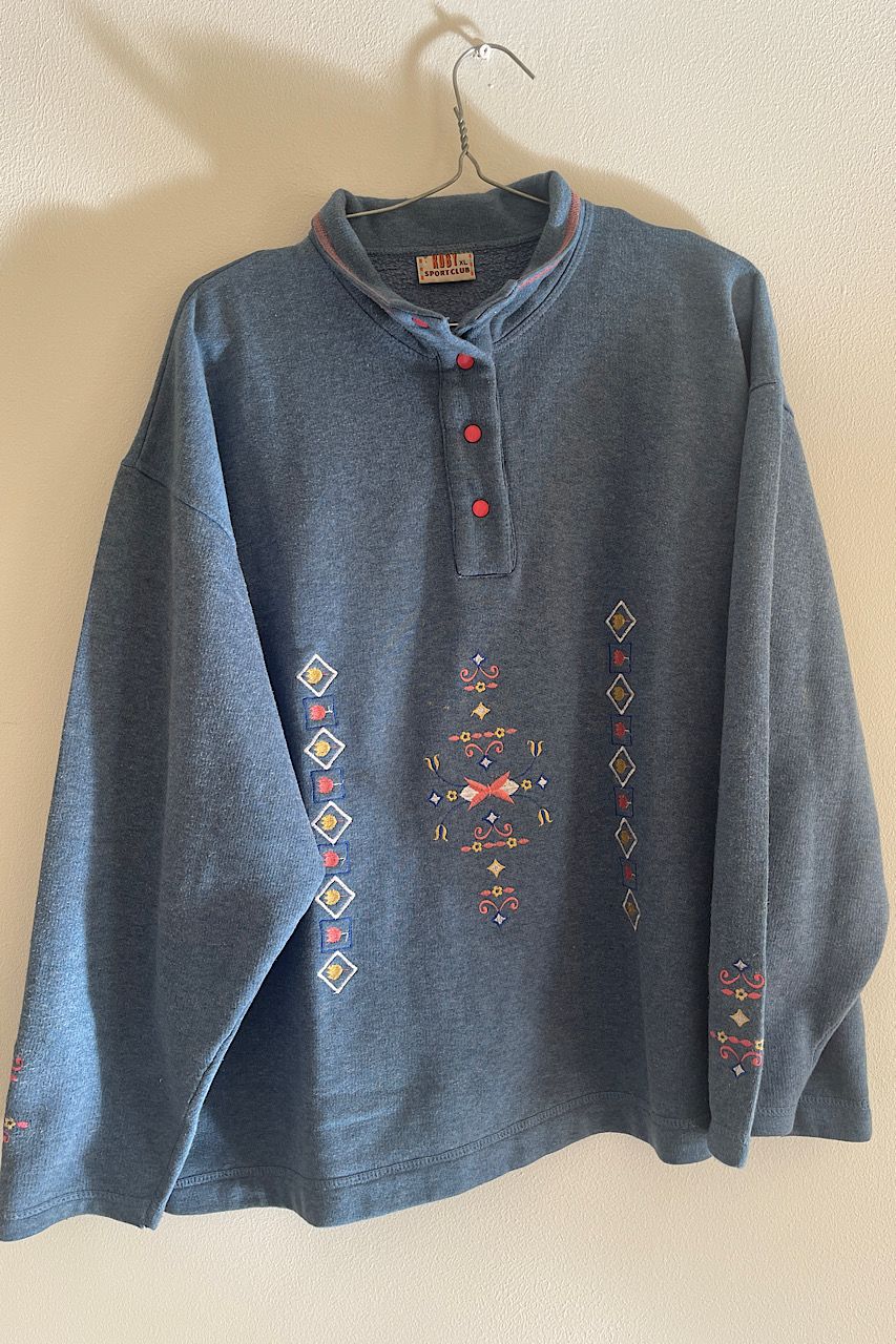 Vintage floral Embroidered sweatshirt - Excellent L