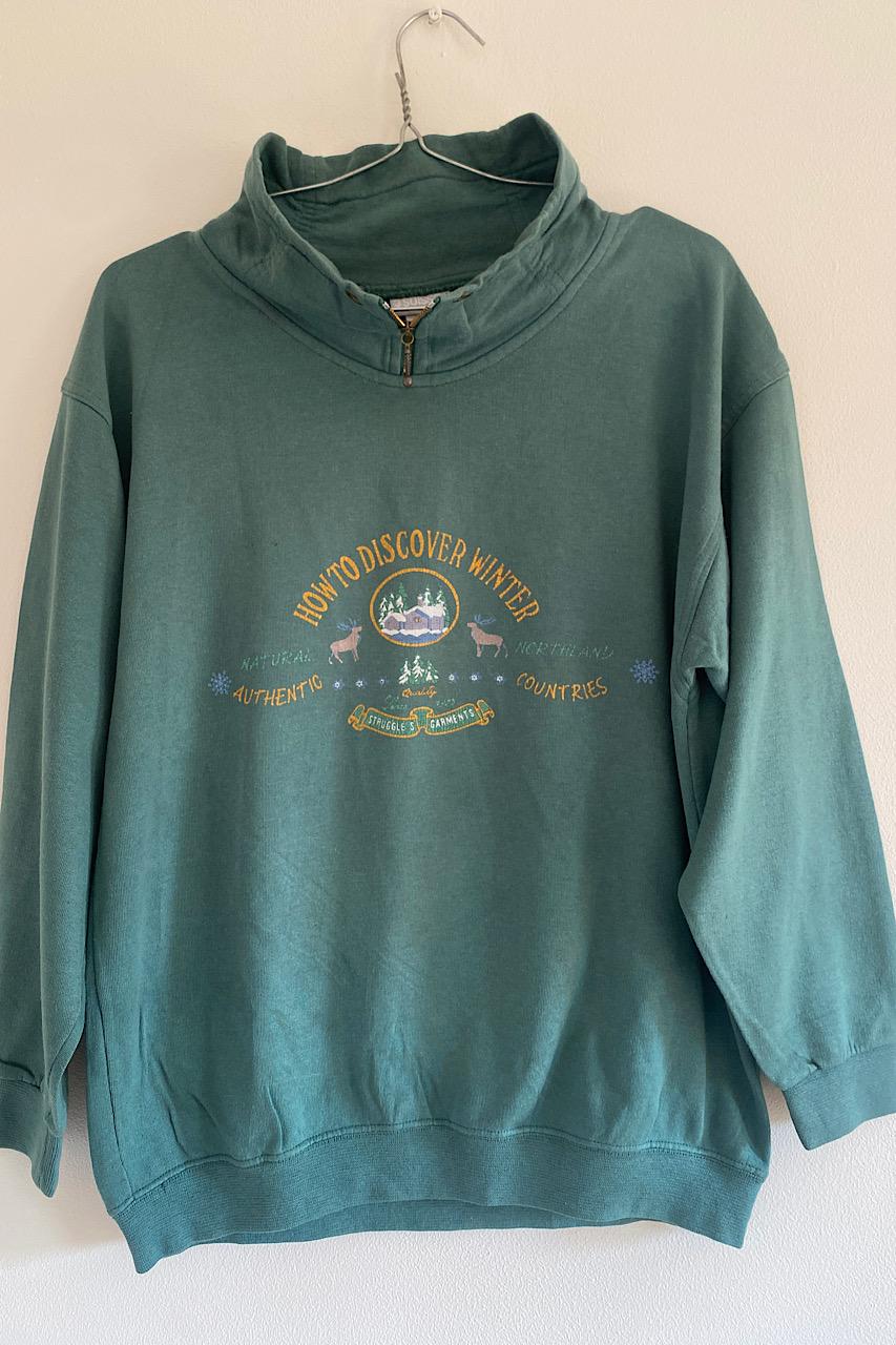 Authentic natural green sweatshirt | struggles Garments - Very Good S