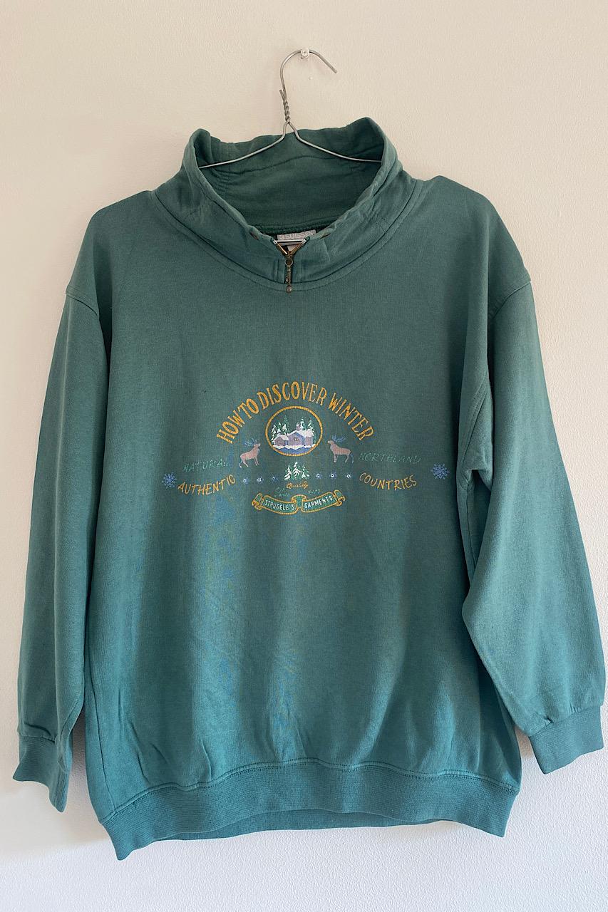 Authentic natural green sweatshirt | struggles Garments - Very Good S